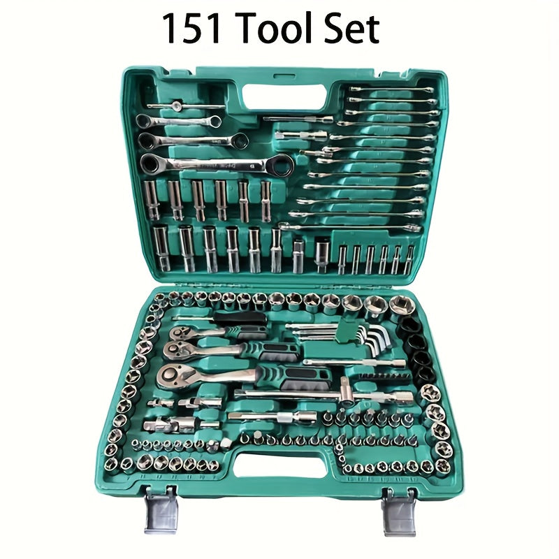 216&151&53PCS Tool Set, MechanicTool Kits For Auto Repair And Household Mechanical Tool Kit For Car Repair Tools, 1/2 *1/4" 3/8 "drive Depth And Standard Sockets, Ratchet Torque Wrench Screwdriver Socket Combination Tool Kit