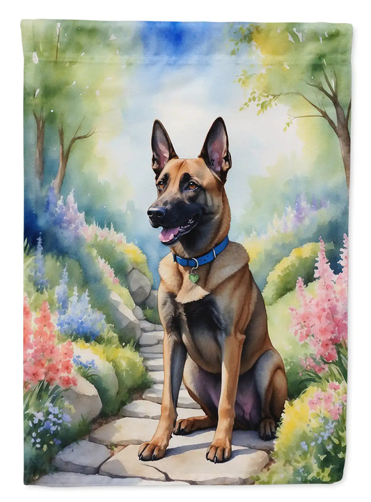 Belgian Malinois Spring Garden Garden Flag