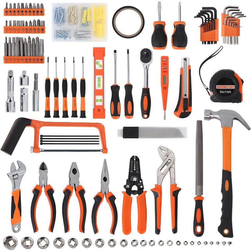 236 Piece Tool Set - Auto Repair Combination Package, Socket Wrench Mixed Tool Set Hand Tool Kit with Plastic Toolbox Storage Case, Complete Household Tool Box with Essential Tools