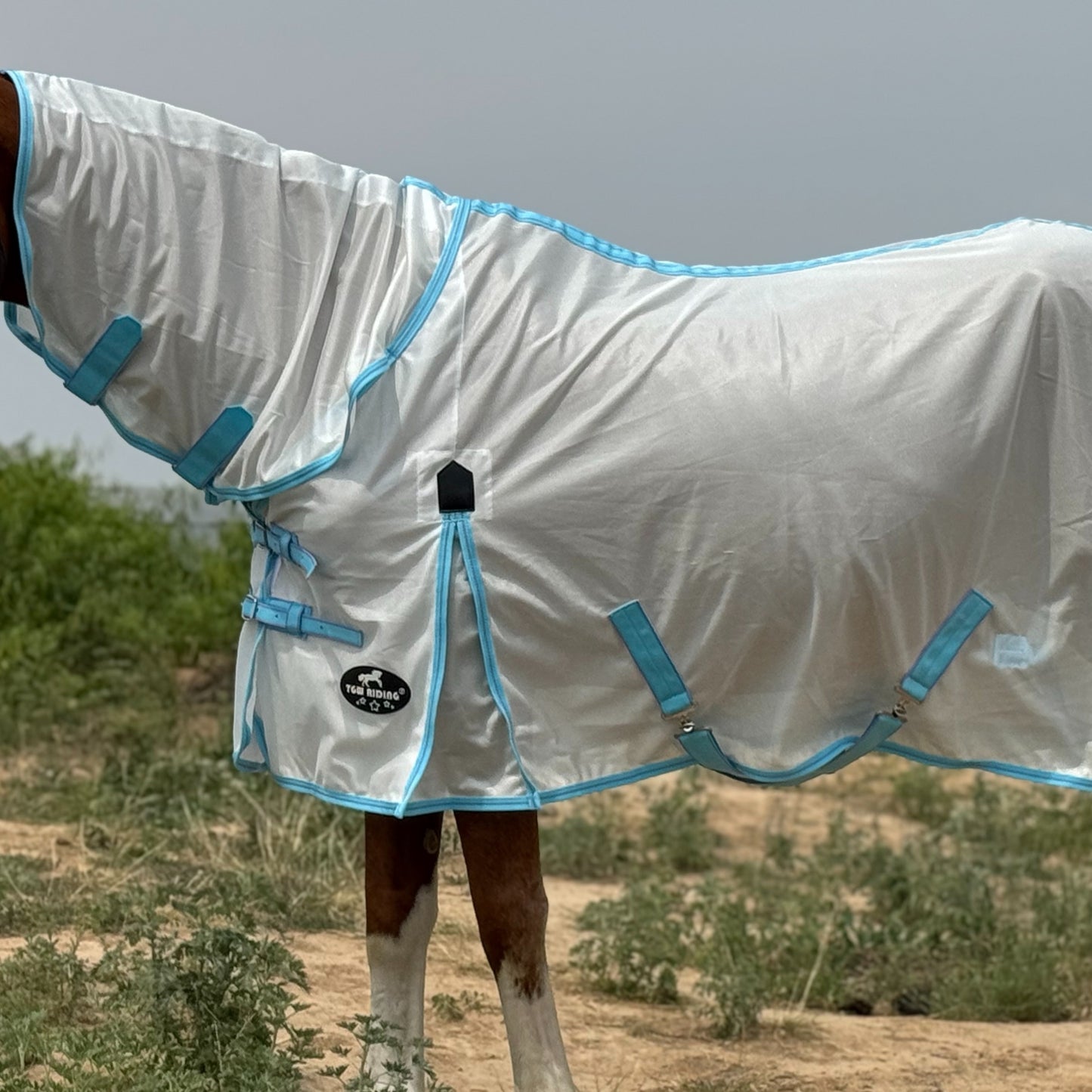 UV Protection Horse Sheet with Neck Cover - Summer Mesh for Large Horses