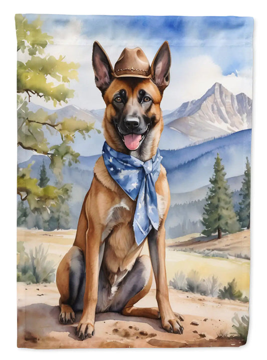 Belgian Malinois Cowboy Welcome Garden Flag