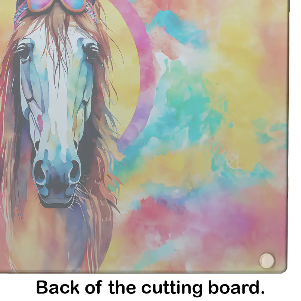 Hippie Animal Horse Glass Cutting Board