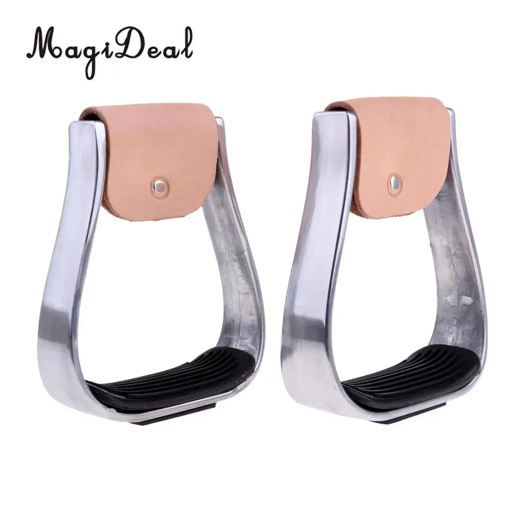 MagiDeal 2Pcs/Set Adult Aluminum Stirrups Equestrian Horse Riding Gear Anti Skid Treads Black