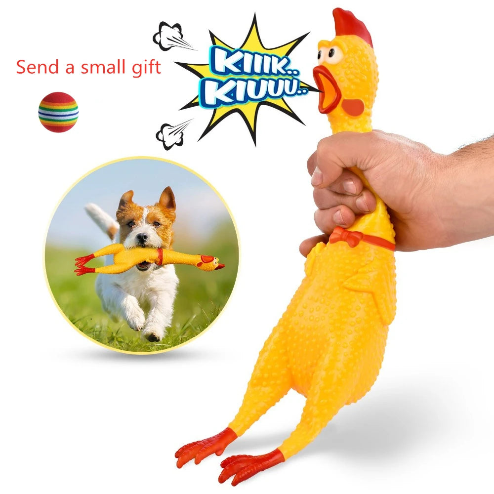 Pets Dog Toys Screaming Chicken  Squeeze Squeaky Sound Funny Toy Safety Rubber For Dogs Molar Chew Toys