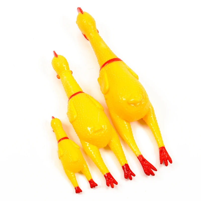 Pets Dog Toys Screaming Chicken  Squeeze Squeaky Sound Funny Toy Safety Rubber For Dogs Molar Chew Toys