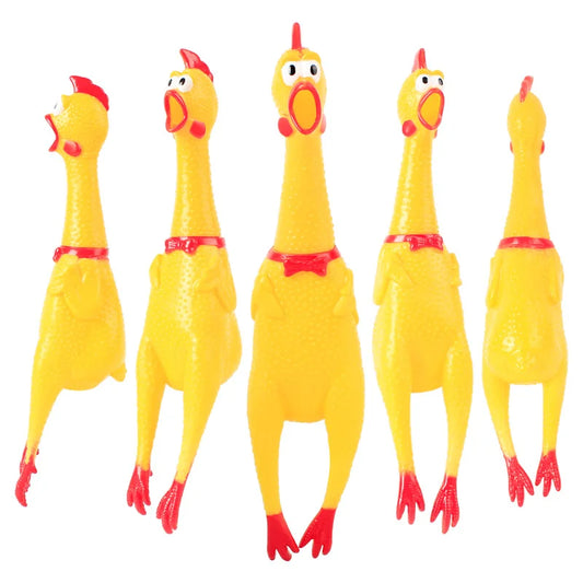 Pets Dog Toys Screaming Chicken  Squeeze Squeaky Sound Funny Toy Safety Rubber For Dogs Molar Chew Toys