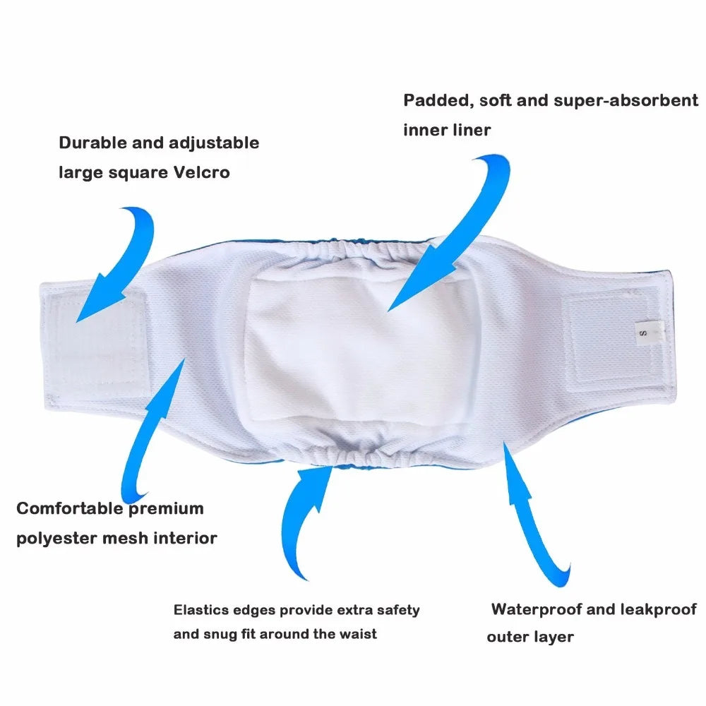 2/3/4/5Pack Male Dog Wrap Puppy Pet Male Dog Physiological Pants Sanitary Underwear Belly Band Nappies Cloth Cotton Diaper Wraps