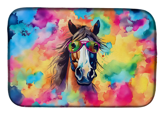 Hippie Animal Horse Dish Drying Mat