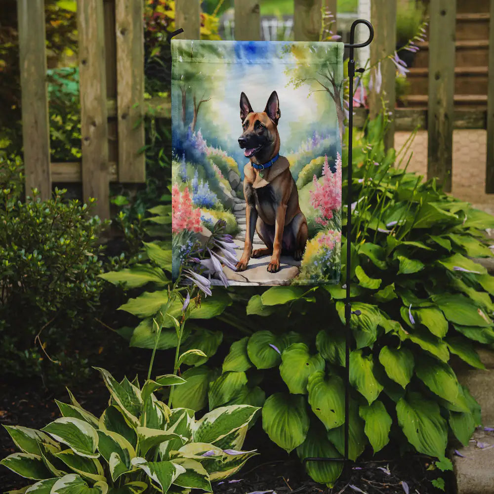 Belgian Malinois Spring Garden Garden Flag