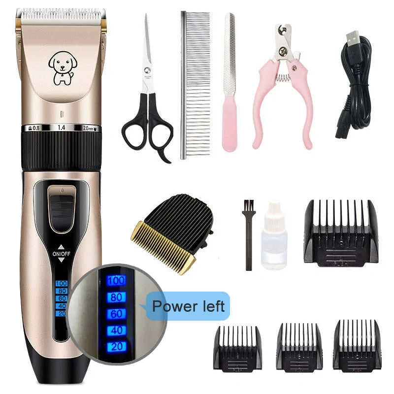 Rechargeable Pet Hair Clipper Grooming Set