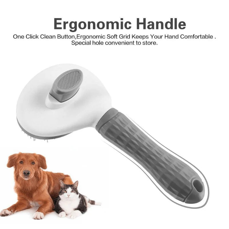 Pet Comb Cleaning Brush One-key Hair Removal, Beauty, Dog Comb Stainless Steel Hair Removal Self-cleaning Comb