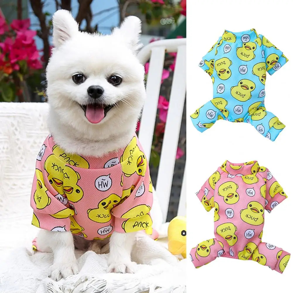 Pet Pajamas Wear Resistant Breathable Lovely Summer Dog Four-Legged Clothes   Pet Bodysuit  for Home Wear