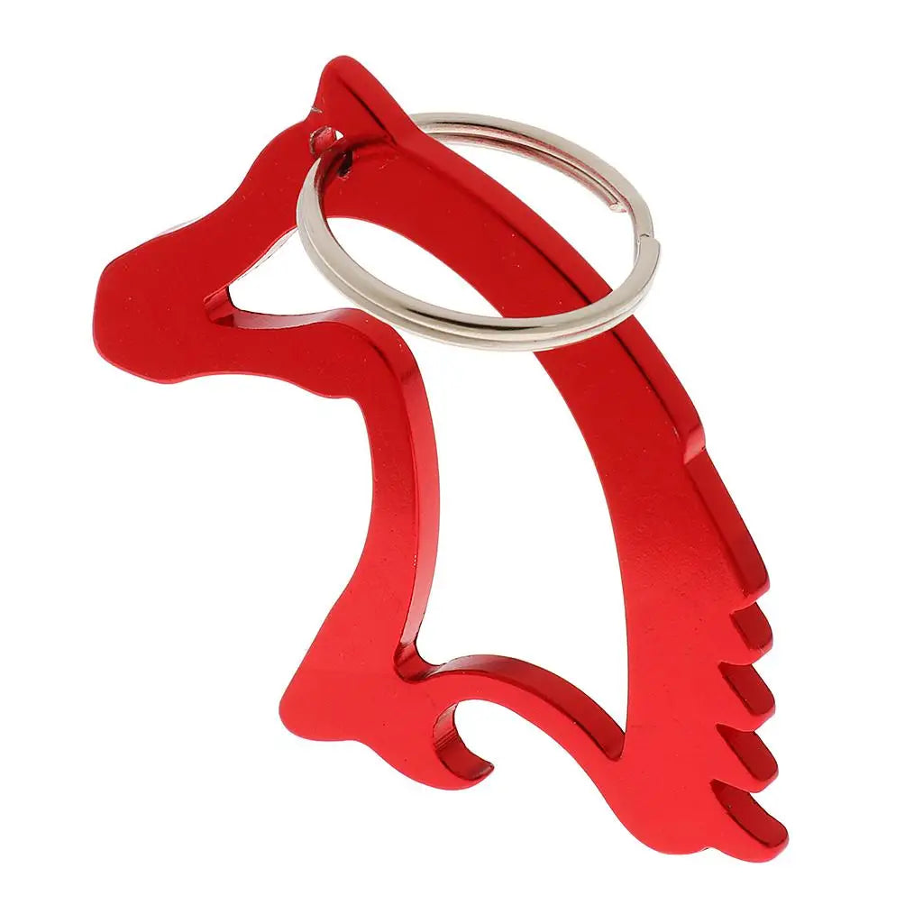 Aluminum Horse Head Pattern Bottle Opener / Key Ring Bag Pendent - 2 colors