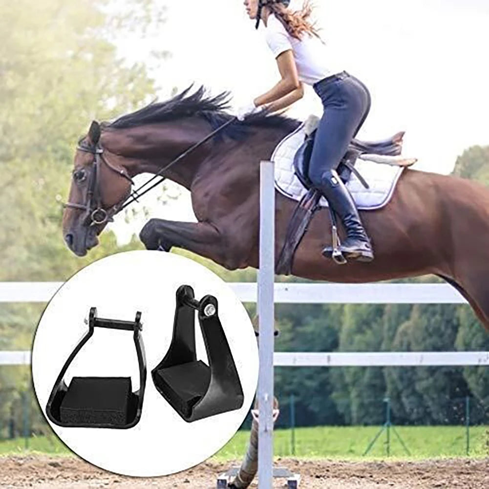 1 Pair Western Stirrups Horse Stirrups With Thick Treads, Lightweight Shock-proof Western Style Horse Riding Safety Saddle