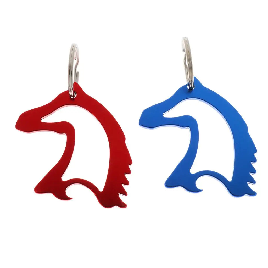 Aluminum Horse Head Pattern Bottle Opener / Key Ring Bag Pendent - 2 colors