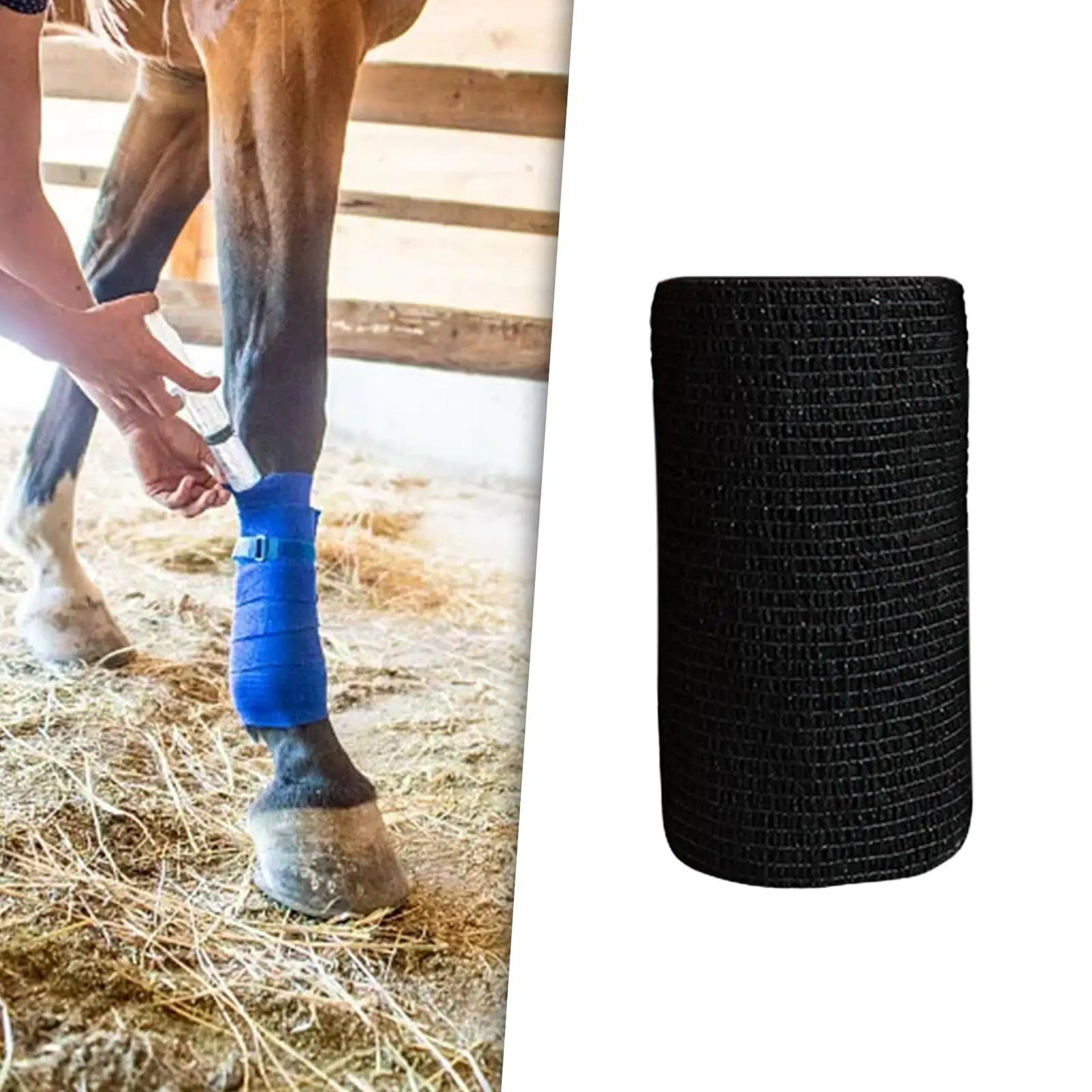 Vet Wrap for Horses 4 inch Wide Non Woven Elastic Breathable Self Adherent Wrap Horse Leg Tape for Horses Pet Cats Knee