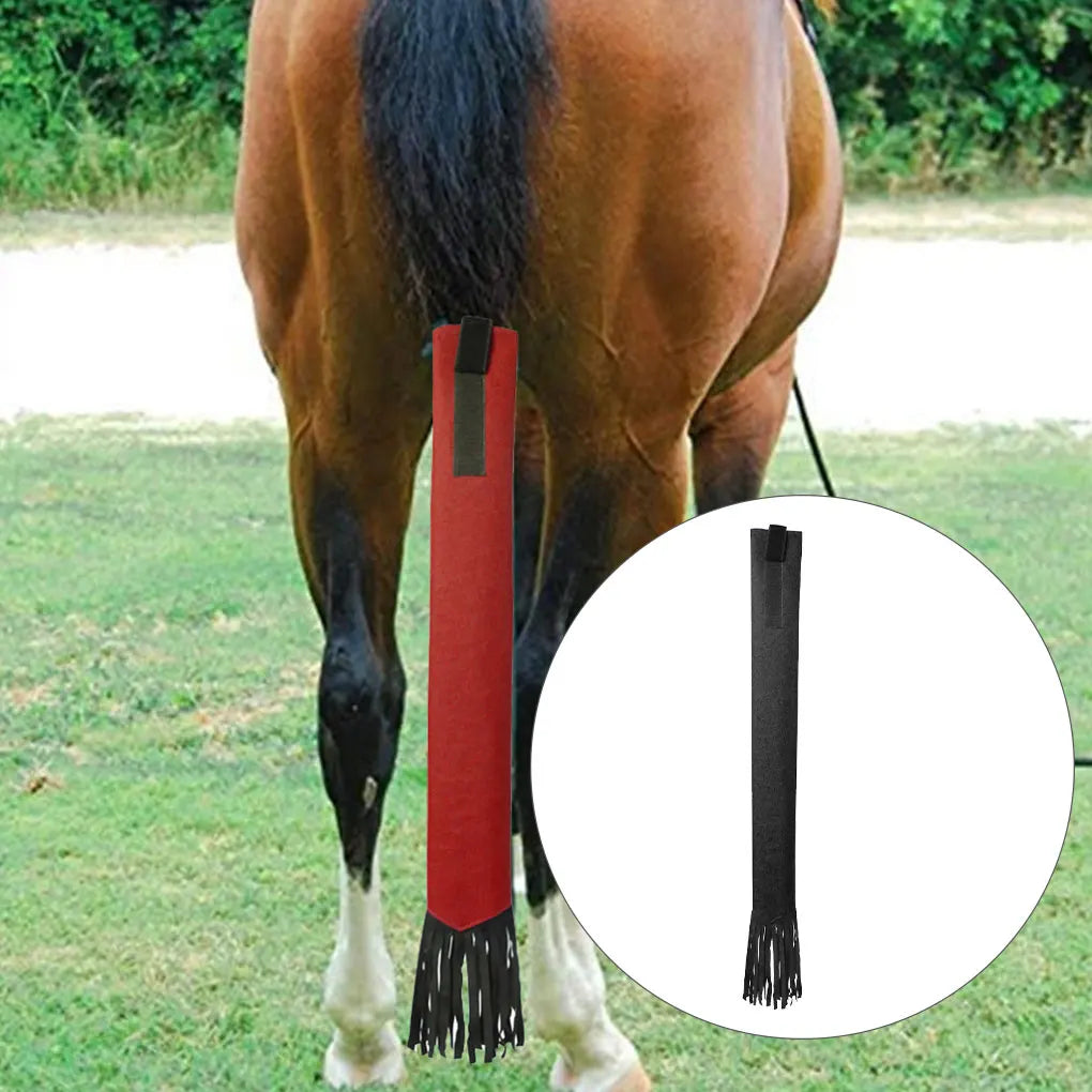 Simple Horse Tail Protector Anti-dust Horse Tail Bag Reusable Protective Insect Repeller Drawstring Fringe Horse Tail Bag