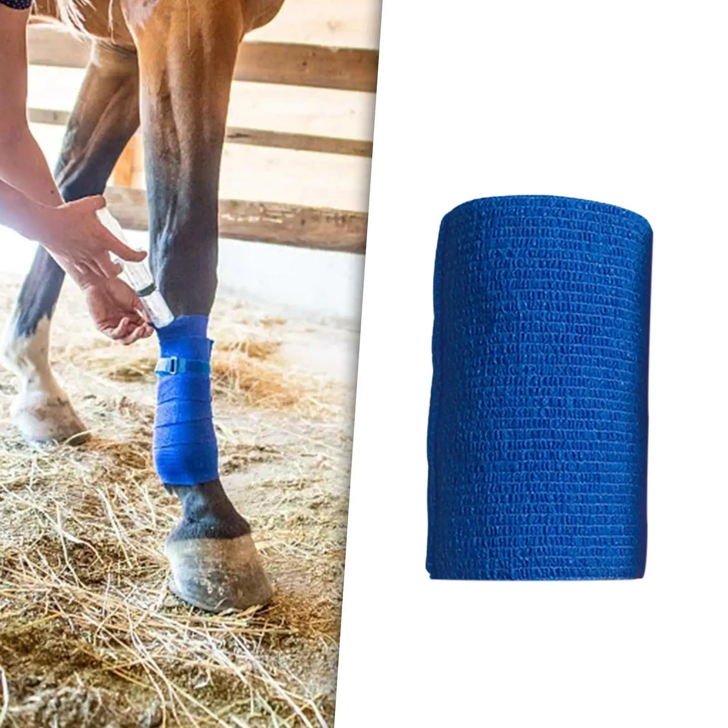 Vet Wrap for Horses 4 inch Wide Non Woven Elastic Breathable Self Adherent Wrap Horse Leg Tape for Horses Pet Cats Knee