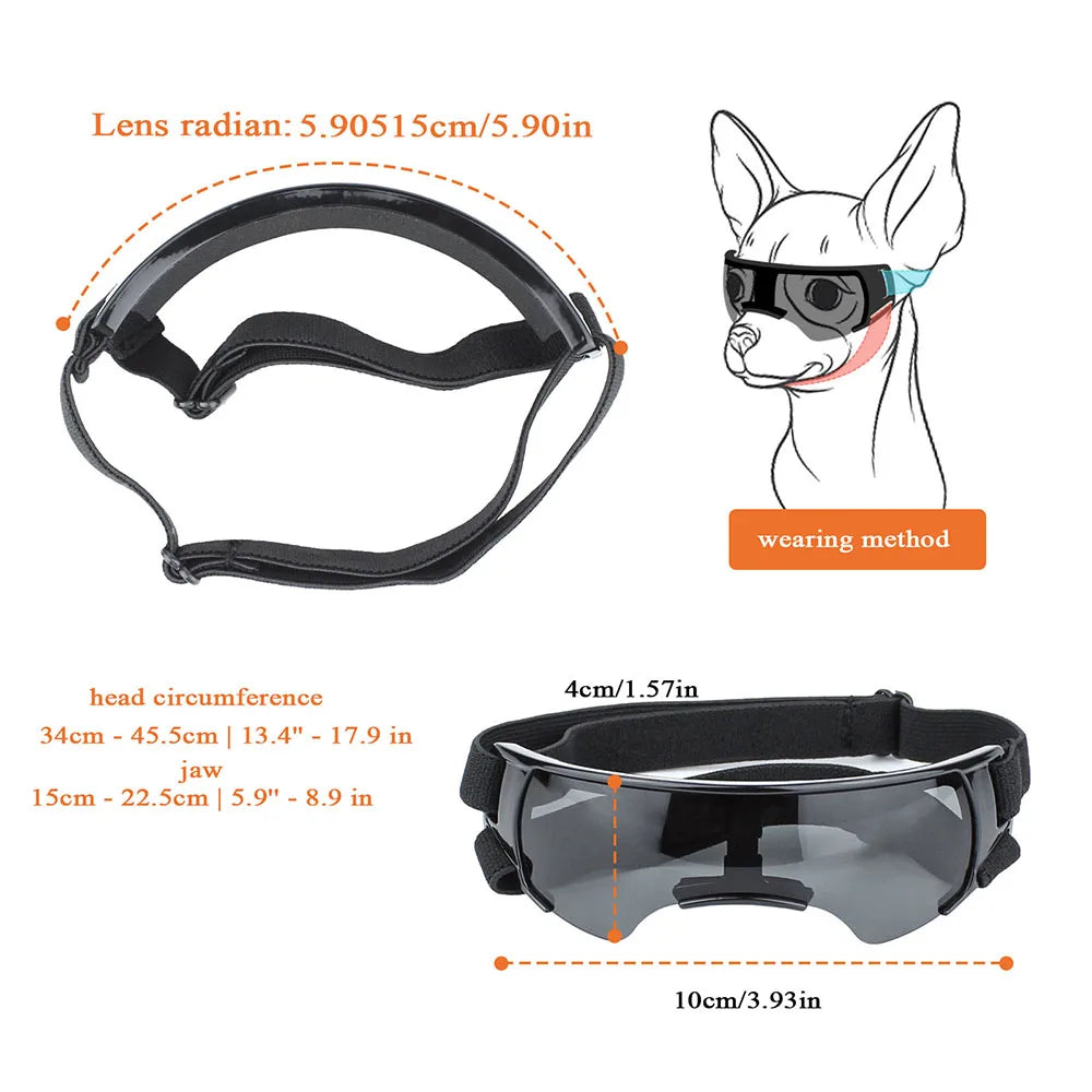 Dog Wear Pet Protection Glasses Dog Goggles Dog Decoration With Adjustable Strap Waterproof Anti-UV Cool Pet Sunglasses Perros