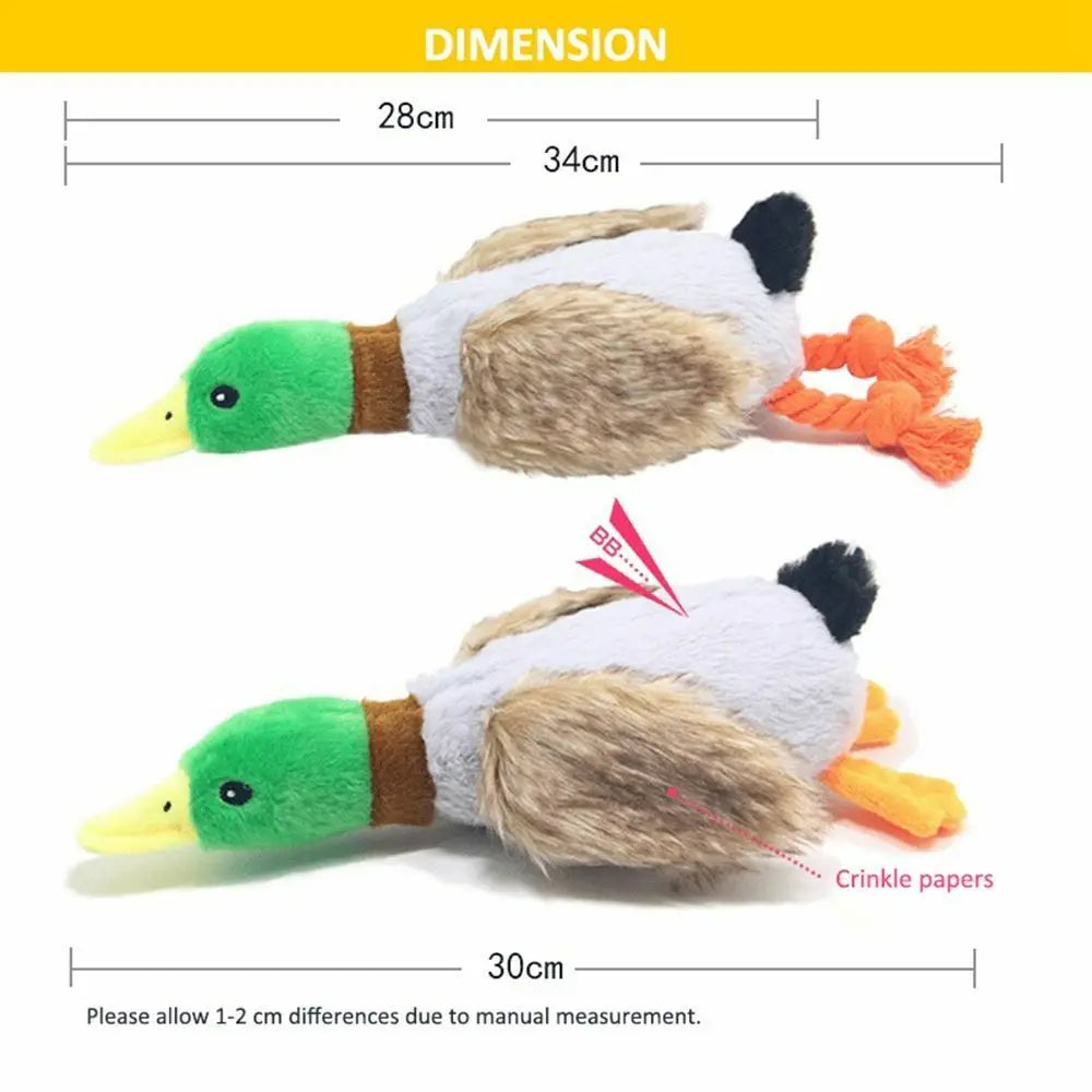 Funny Pet Toy Duck Shape Chew Toys For Dogs Squeaker Puppy Squeak Molar Teeth Dog Rope Toy Interactive Training Dog Accessories