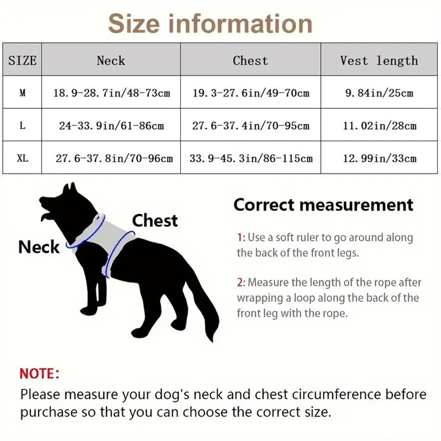 Dog Chest Back Lead Package Outdoor Dog Vest Training Dog Clothing Medium Large Dog Vest Nylon Chest Strap