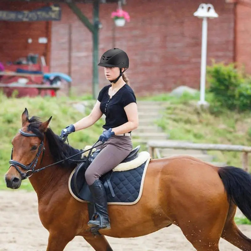 New Professional Equestrian Helmet Horse Riding Helmet Black Half Cover Adjustable Safety Protection Caps Comfortable to Wear