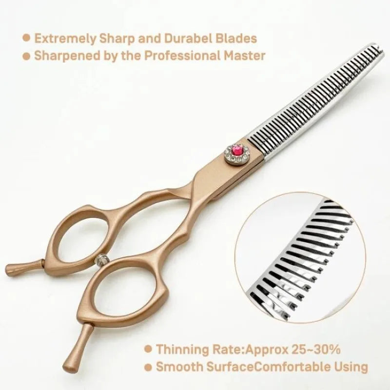 7inch Pet Curved Chunkers Shears Stainless Steel Dog Grooming scissors Cat Curved Thinning Scissors Special Designed For Pet