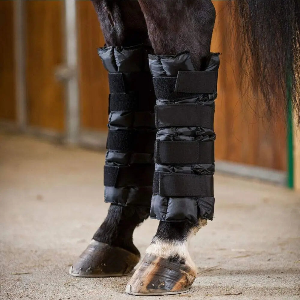 Black Ice Boot for Horses Leg Reusable Adjustable Cooling Boot Bag Leg Guard Cooling Pad Equestrian Leg Guard Protector Equine