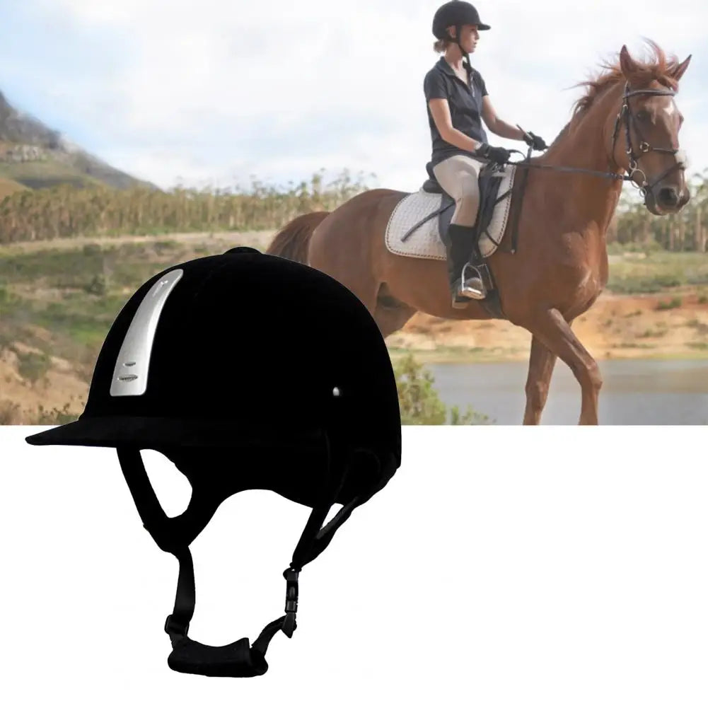 Unisex Equestrian Riding Helmet Horse Equipment Safety Gear Cycling Helmet Protection Caps Breathable Velvet Horse Riding Helmet