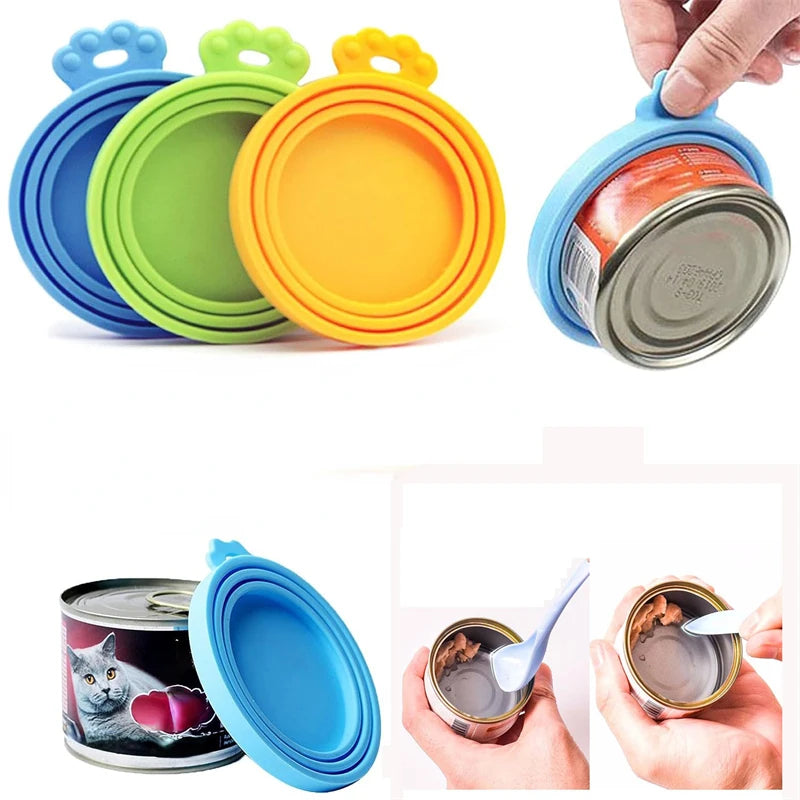 Pet Food Can Cover Portable Silicone Fresh Preservation Canned Lid Seal Cover Health Pet Daily Supplies Pet Food Silicone Cover