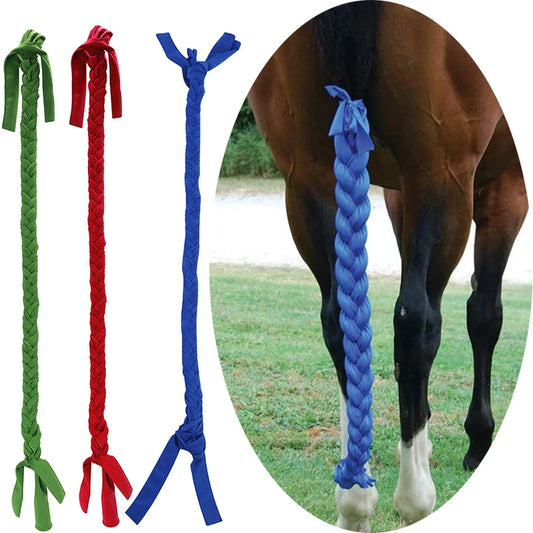 Insect Repellent Horse Ponytail, Standard 3 Tube Horse Tail Bag Solids For Horses Braid-in Tail Bag