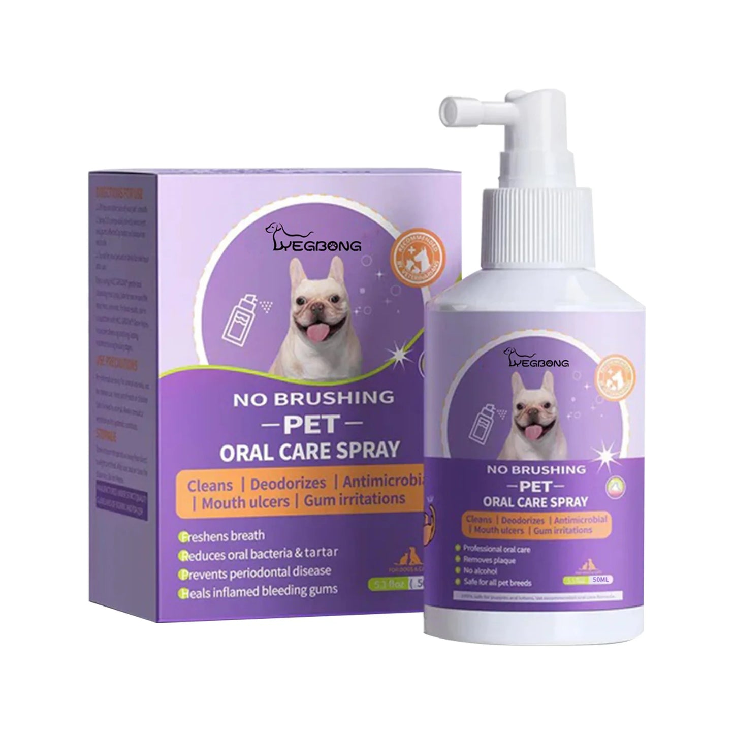 Pet Teeth Cleaning Spray Prevent Calculus Cat Tartars Bad Breath Removal Dog Keep Fresh Breath Deodorization Pet Oral Care Spray