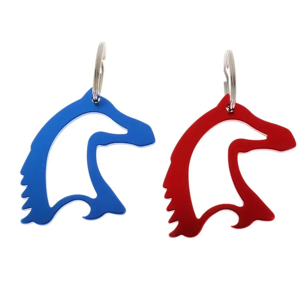 Aluminum Horse Head Pattern Bottle Opener / Key Ring Bag Pendent - 2 colors