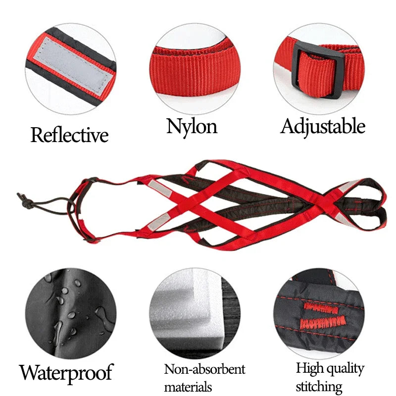 Pet Adjustable Reflective Harness Sledge for Small Large Dogs Harness Vest  Dog Mushing X Back Chest Strap Pet Training Supplies