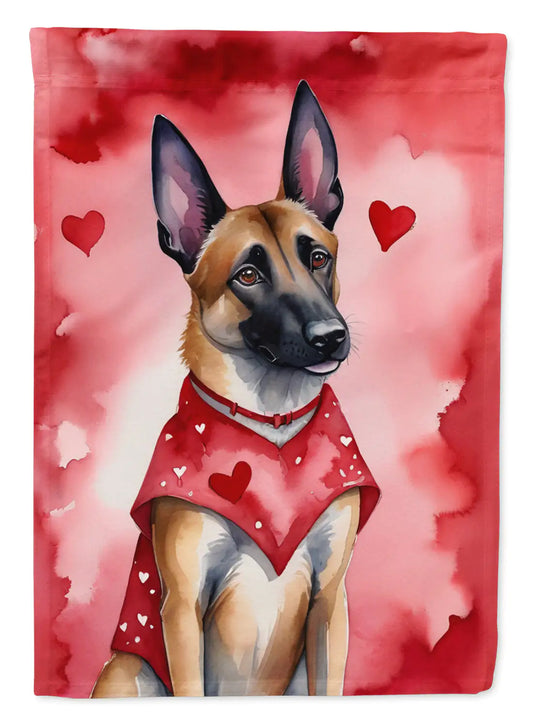 Belgian Malinois My Valentine Garden Flag