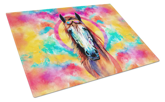 Hippie Animal Horse Glass Cutting Board