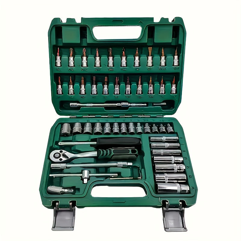 216&151&53PCS Tool Set, MechanicTool Kits For Auto Repair And Household Mechanical Tool Kit For Car Repair Tools, 1/2 *1/4" 3/8 "drive Depth And Standard Sockets, Ratchet Torque Wrench Screwdriver Socket Combination Tool Kit