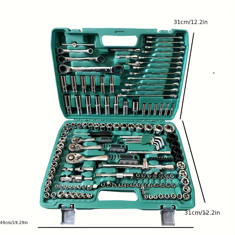 216&151&53PCS Tool Set, MechanicTool Kits For Auto Repair And Household Mechanical Tool Kit For Car Repair Tools, 1/2 *1/4" 3/8 "drive Depth And Standard Sockets, Ratchet Torque Wrench Screwdriver Socket Combination Tool Kit