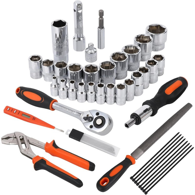 236 Piece Tool Set - Auto Repair Combination Package, Socket Wrench Mixed Tool Set Hand Tool Kit with Plastic Toolbox Storage Case, Complete Household Tool Box with Essential Tools