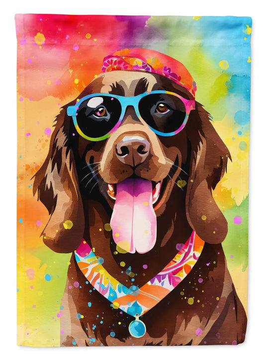 Chocolate Labrador Hippie Dawg Garden Flag