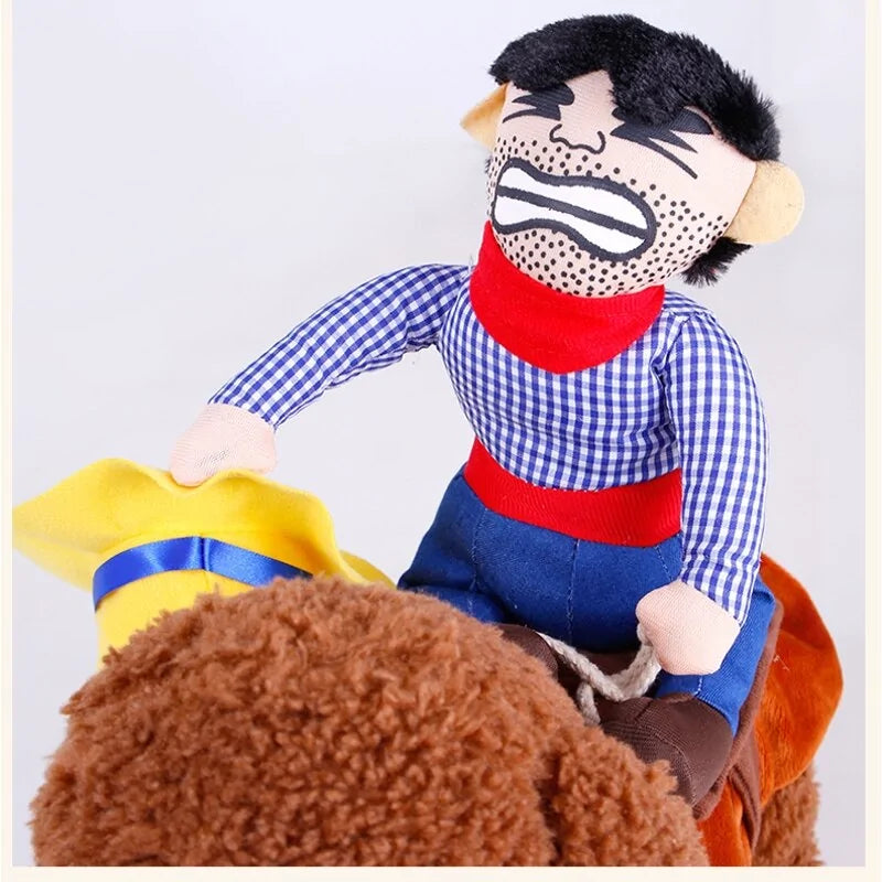 Dog Clothes Riding Horse Cowboy