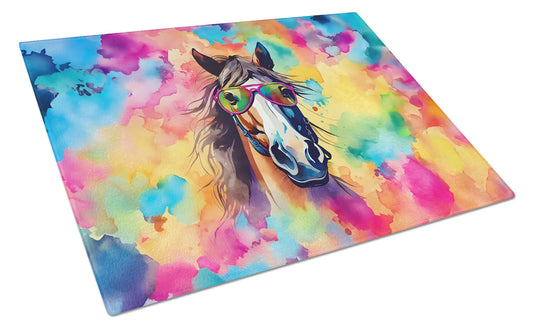 Hippie Animal Horse Glass Cutting Board