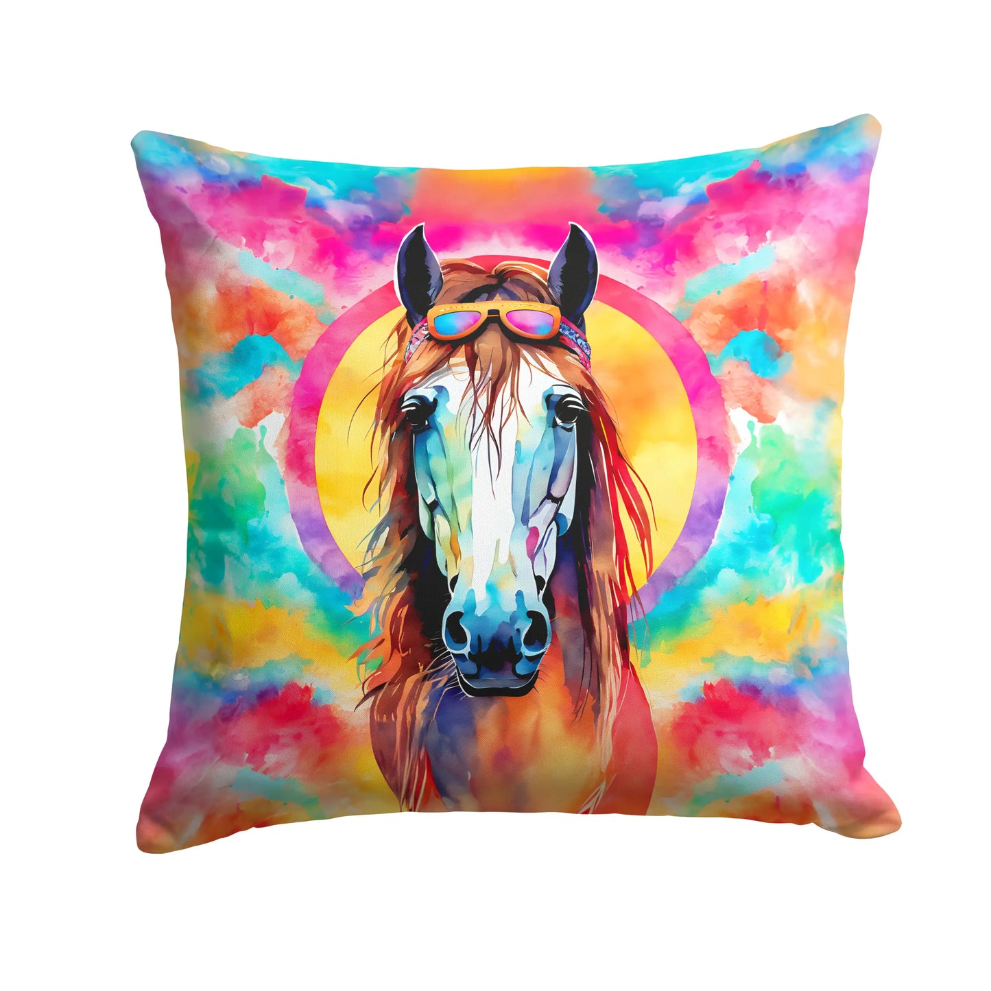 Hippie Animal Horse Throw Pillow