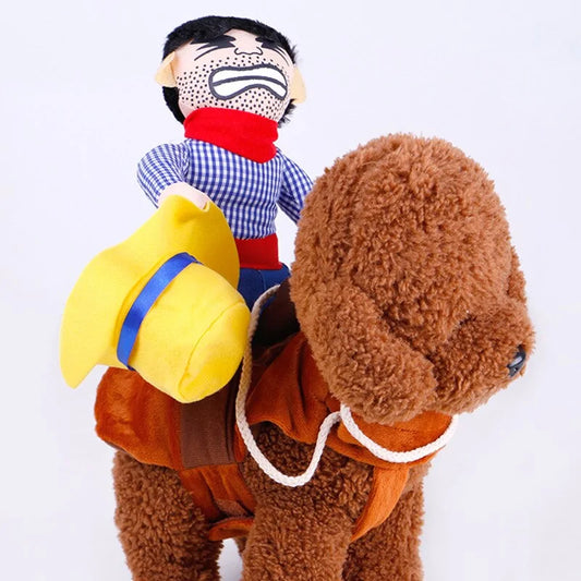 Dog Clothes Riding Horse Cowboy